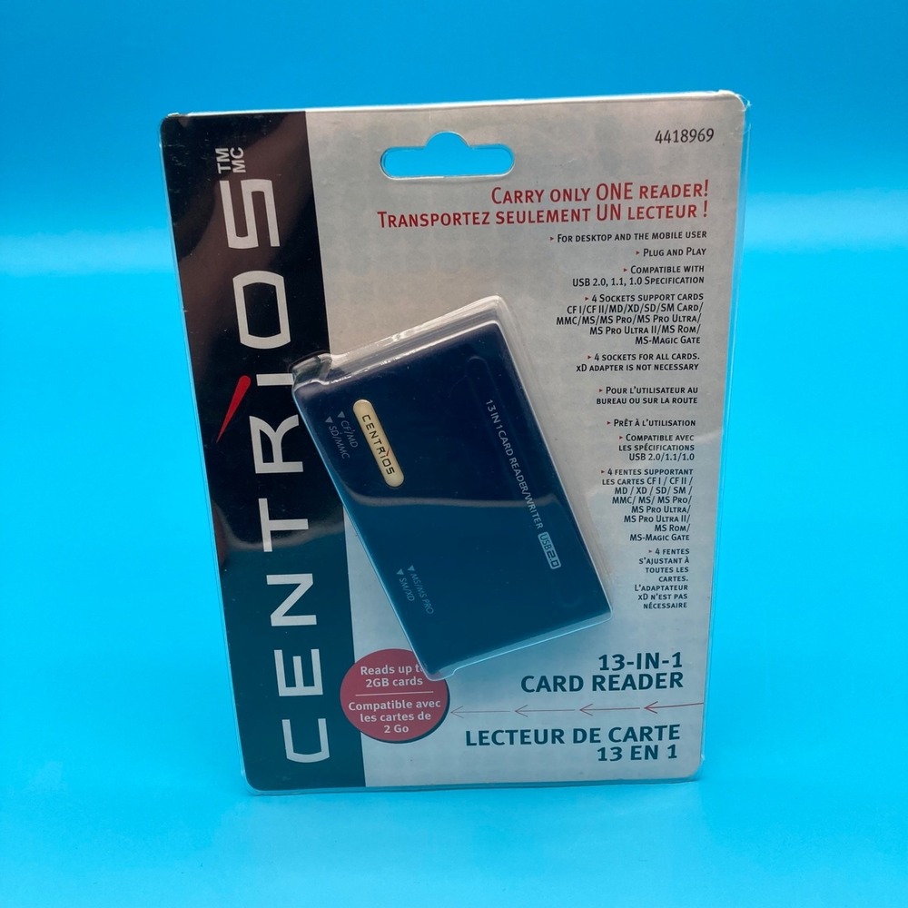 Centrios 13-in-1 Card Reader Writer USB 2.0 Portable Laptop PC 4418969 New